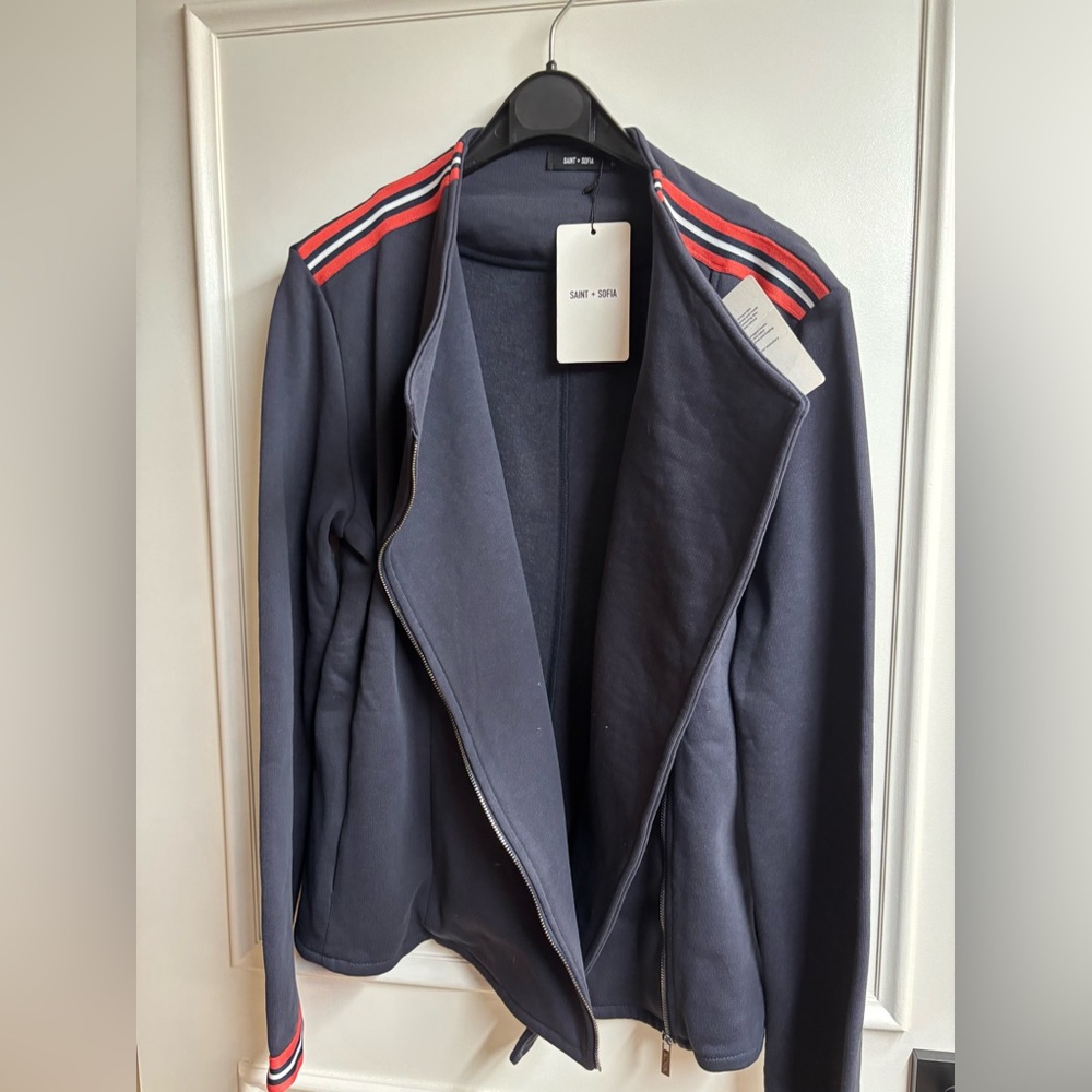 Saint & Sofia Women's Navy Jacket with Red Accents